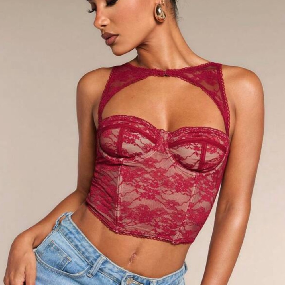 Burgundy corset top